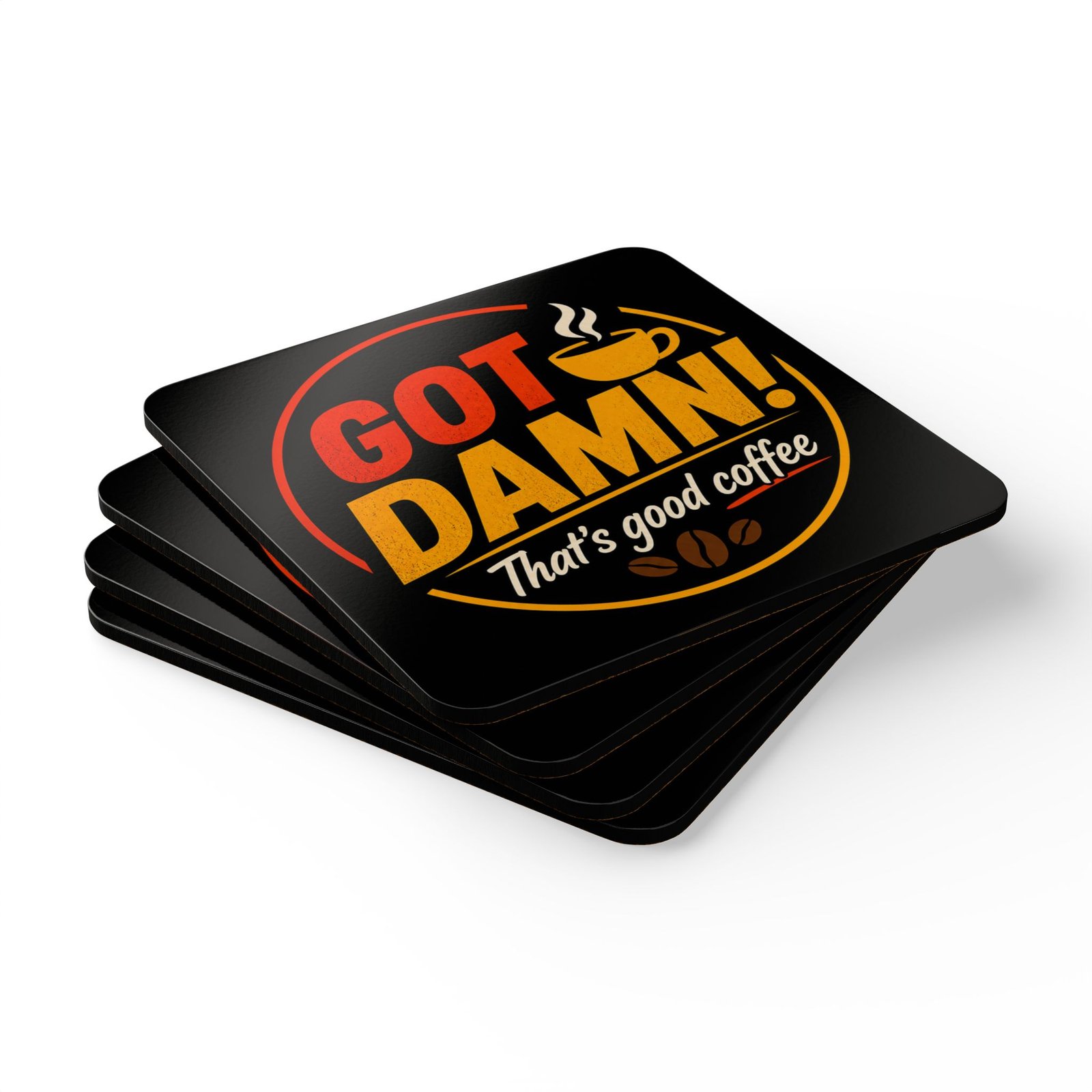 Cork Coaster Set — "Got Damn! That's Good Coffee" Retro Coffee Coasters - Image 3