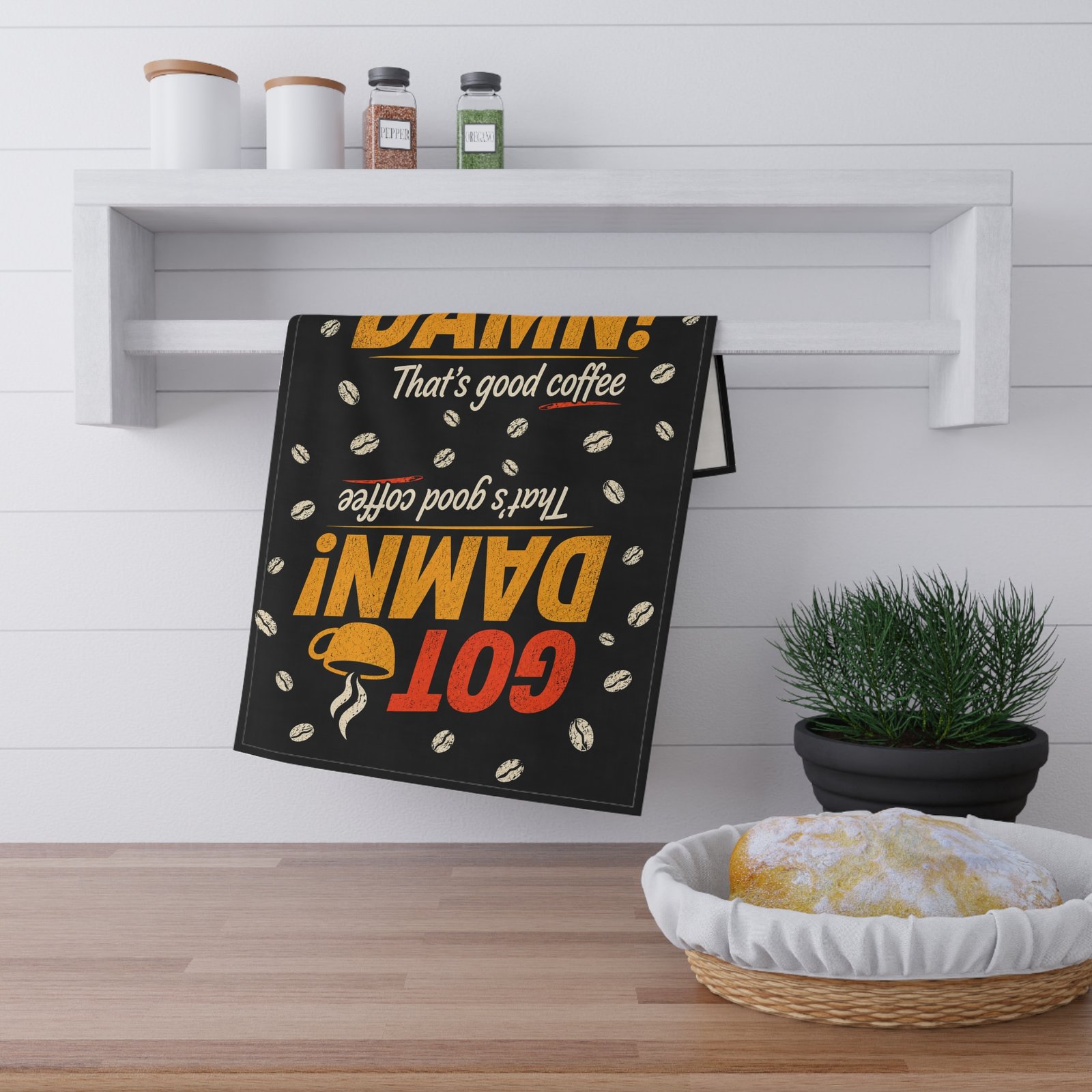 Got Damn! That's Good Coffee Towel — Vintage Coffee Kitchen Towel