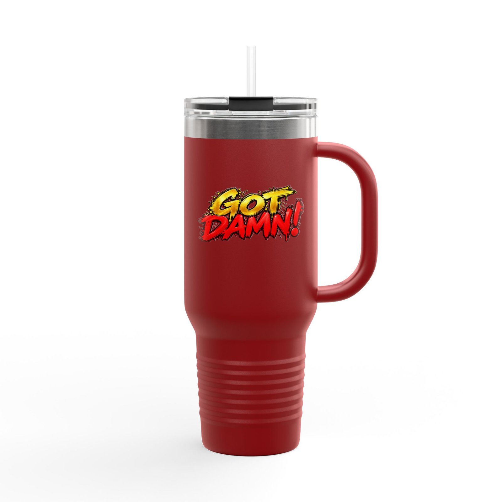 Got Damn! 40oz Insulated Travel Mug — Large Stainless Steel Tumbler with Lid & Straw - Image 10