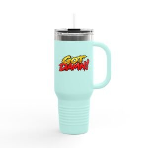 Got Damn! 40oz Insulated Travel Mug — Large Stainless Steel Tumbler with Lid & Straw