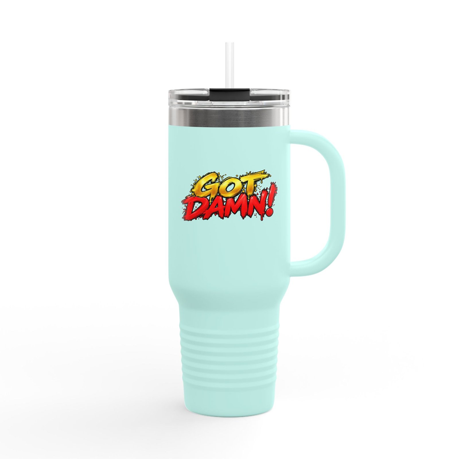 Got Damn! 40oz Insulated Travel Mug — Large Stainless Steel Tumbler with Lid & Straw