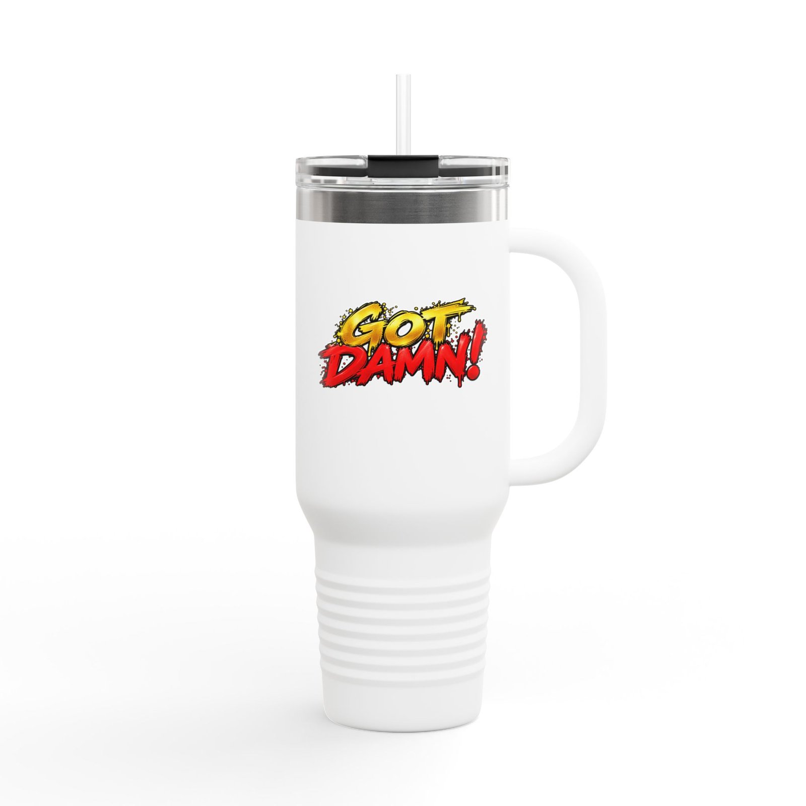 Got Damn! 40oz Insulated Travel Mug — Large Stainless Steel Tumbler with Lid & Straw - Image 6